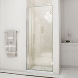 DreamLine Unidoor 36-37 in. W x 72 in. H Frameless Hinged Shower Door in Brushed Nickel