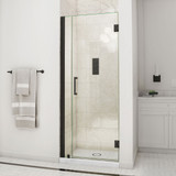 DreamLine Unidoor 33-34 in. W x 72 in. H Frameless Hinged Shower Door in Satin Black