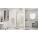 DreamLine Unidoor 36-37 in. W x 72 in. H Frameless Hinged Shower Door with Support Arm in Brushed Nickel