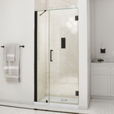 DreamLine Unidoor 42-43 in. W x 72 in. H Frameless Hinged Shower Door with Support Arm in Satin Black