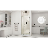 DreamLine Unidoor 42-43 in. W x 72 in. H Frameless Hinged Shower Door with Support Arm in Satin Black