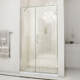 DreamLine Unidoor 48-49 in. W x 72 in. H Frameless Hinged Shower Door with Support Arm in Brushed Nickel