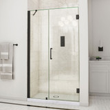 DreamLine Unidoor 47-48 in. W x 72 in. H Frameless Hinged Shower Door with Support Arm in Satin Black