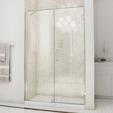 DreamLine Unidoor 54-55 in. W x 72 in. H Frameless Hinged Shower Door with Support Arm in Brushed Nickel