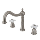 Kingston Brass Two Handle Roman Tub Filler Faucet - Brushed Nickel KS1348PX