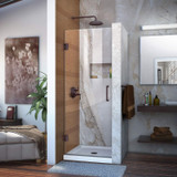 DreamLine Unidoor 30 in. W x 72 in. H Frameless Hinged Shower Door in Oil Rubbed Bronze
