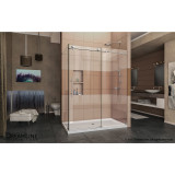 DreamLine Enigma-X 32 1/2 in. D x 60 3/8 in. W x 76 in. H Fully Frameless Sliding Shower Enclosure in Polished Stainless Steel