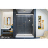 DreamLine Infinity-Z 56-60 in. W x 72 in. H Semi-Frameless Sliding Shower Door, Clear Glass in Brushed Nickel