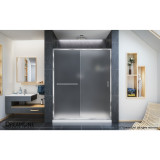 DreamLine Infinity-Z 56-60 in. W x 72 in. H Semi-Frameless Sliding Shower Door, Frosted Glass in Chrome