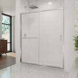 DreamLine Infinity-Z 56-60 in. W x 72 in. H Semi-Frameless Sliding Shower Door, Frosted Glass in Chrome