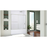 DreamLine Infinity-Z 56-60 in. W  x 60 in. H Clear Sliding Tub Door in Chrome with White Acrylic Backwall Kit