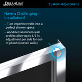DreamLine Cornerview 36 in. D x 36 in. W x 74 3/4 in. H Framed Sliding Shower Enclosure in Chrome with Black Acrylic Base Kit