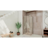 DreamLine Flex 32 in. D x 32 in. W x 74 3/4 in. H Semi-Frameless Pivot Shower Enclosure and Biscuit Base in Brushed Nickel