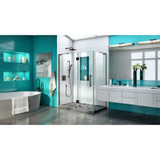 DreamLine Quatra Plus 34 in. D x 58 in. W x 72 in. H Frameless Hinged Shower Enclosure in Oil Rubbed Bronze