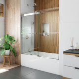 DreamLine Sapphire 56-60 in. W x 60 in. H Semi-Frameless Bypass Tub Door in Chrome