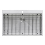 Ruvati 33" x 21" Drop-in Topmount 16 Gauge Zero Radius Stainless Steel Kitchen Sink Single Bowl - RVH8000