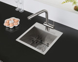 Ruvati 15 x 15 inch Drop-in Topmount Bar Prep Sink 16 Gauge Stainless Steel Single Bowl - RVH8115