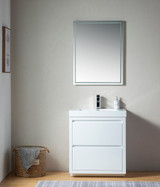 Vanity Art 30 Inch Single Sink Bathroom Vanity With Resin Top
