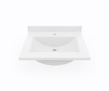Swanstone Contour 25" W x 22" D Single Bowl Vanity Sink & Counter Top in White - CV02225.010