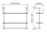 Valsan 57308GD Essentials 2-Tier Shelf w/ Towel Bar - Glass Shelf - Gold