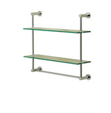 Valsan 57308MB Essentials 2-Tier Shelf w/ Towel Bar - Glass Shelf - Matte Black