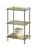 Valsan 57406PV Essentials Freestanding Three Tier Glass Shelf Unit with Feet 29 1/2" X 18 X 11" - Polished Brass