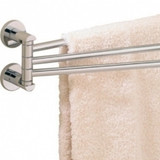 Valsan 67570GD Porto 17 5/16" Adjustable 3 Swivel Arm Towel Bar / Rail - Gold