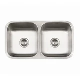 Hamat ENTERPRISE Undermount 31 1/16" x 17 7/8" Double Bowl Kitchen Sink - Stainless Steel