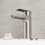 VIGO VG01042BNK1 Ileana Single Hole Bathroom Faucet with Deck Plate in Brushed Nickel