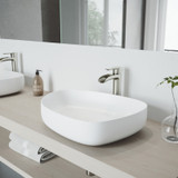 Vigo Peony Matte Stone Vessel Bathroom Sink - 15 1/4 inch