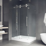 Vigo 36 in. L x 48 in. W x 79 in. H Winslow Frameless Sliding Door Shower Enclosure With Left Drain Base and with Stainless Steel Hardware