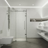 Vigo 34 in. L x 58 in. W x 74 in. H Winslow Frameless Sliding Door Shower Enclosure  with Chrome Hardware