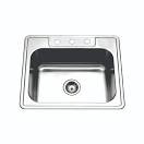 Hamat REVIVE Topmount 25" X 22"One Bowl Kitchen Sink - Four Holes - Stainless Steel