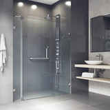 Vigo VG6042BNCL54 Pirouette Adjustable Frameless Pivot Shower Door  with Brushed Nickel Hardware