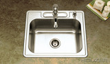 Hamat 25" X 22" X 9" One Bowl Kitchen Sink - Three Holes - Stainless Steel