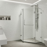 Vigo 36 in. L x 36 in. W x 73 in. H Piedmont Frameless Neo-Angle Shower Enclosure with Chrome  Hardware
