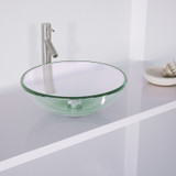 VIGO VGT889 Crystalline Glass Vessel Bathroom Sink Set With Dior Vessel Faucet In Brushed Nickel