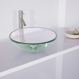 Vigo VGT889 Crystalline Glass Vessel Bathroom Sink Set With Dior Vessel Faucet In Brushed Nickel