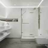 Vigo VG6011BNCL40WR Monteray Frameless Shower Enclosure With Right Drain Base  and with Brushed Nickel Hardware