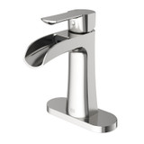 VIGO VG01041BNK1 Paloma Single Hole Bathroom Faucet With Deck Plate In Brushed Nickel