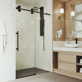 Vigo VG6041MBCL7274 Elan Adjustable Frameless Sliding Shower Door with Matte Black Hardware