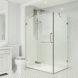 Vigo 34 in. L x 46 in. W x 73 in. H Monteray Frameless Shower Enclosure   with Chrome Hardware