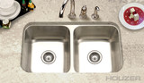Hamat VITALITY 31 1/2" X 17 15/16" Undermount 50/50 Double Bowl Kitchen Sink & Strainer - Stainless Steel
