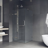 Vigo 30 in. L x 30 in. W x 73 in. H Monteray Frameless Shower Enclosure with Brushed Nickel Hardware