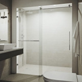 Vigo VG6080CHCL7274 Ferrara 72X74 Adjustable Frameless Sliding Shower Door with Chrome Hardware