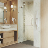 Vigo 36-42 in. W x 72 in. H Pirouette Adjustable Frameless Pivot Shower Door with Brushed Nickel Hardware