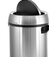 Alpine ALP470-65L-1 17 Gal. Stainless Steel Commercial Trash Can with Swing Lid
