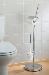 Valsan 53502NI Essentials Polished Nickel Contemporary Freestanding Toilet Paper Holder with Lid Valsan 53502NI Essentials Polished Nickel Contemporary Freestanding Toilet Paper Holder with Lid