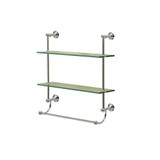 Valsan 66308GD Kingston 24K Gold Two Tier Glass Shelf with Towel Bar