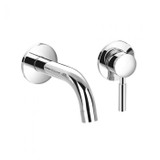 Flusso 100.1800BN Single Handle Wall Mounted Bathroom Faucet - Brushed Nickel